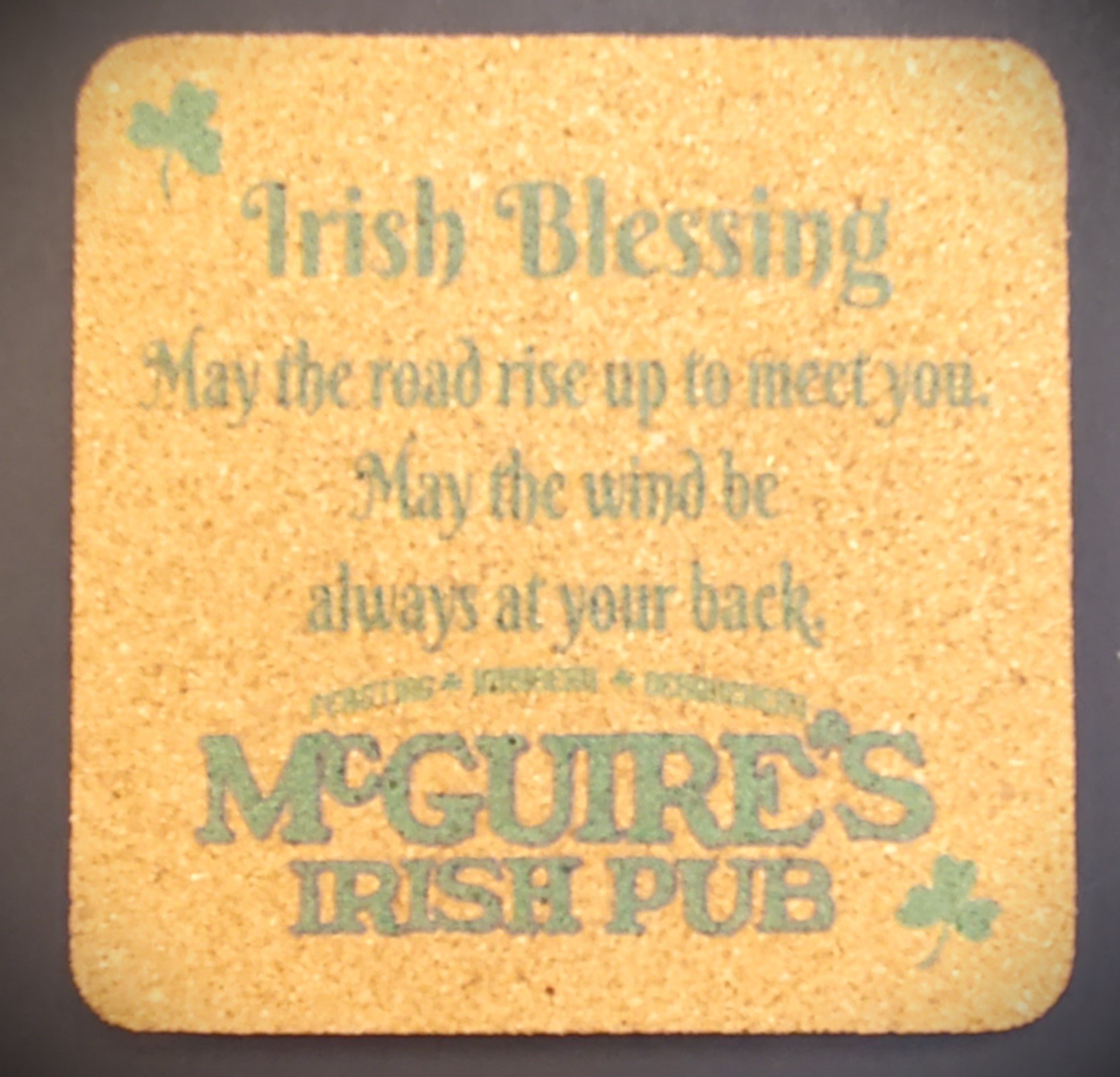 Irish Blessing Cork Coaster
