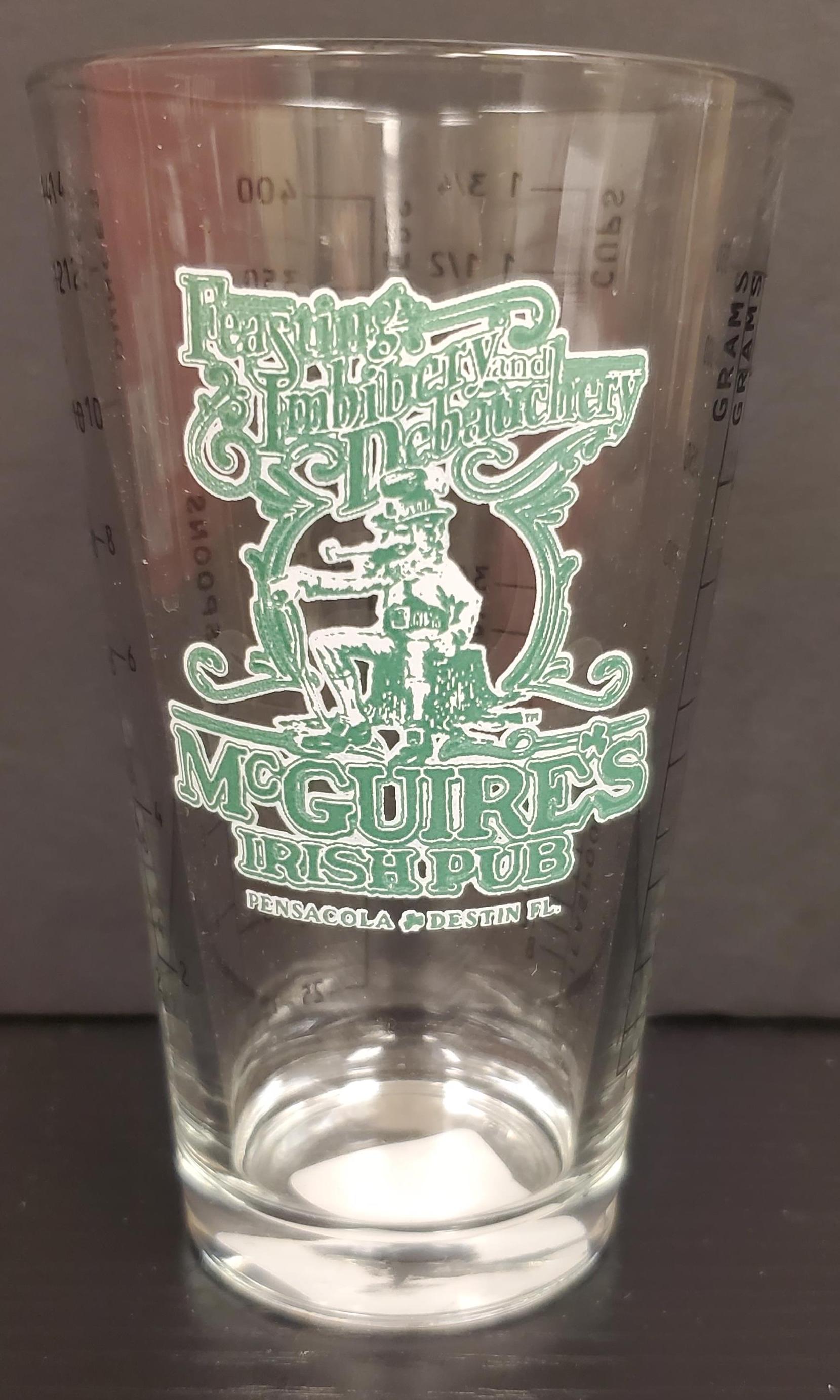 Measurements Pint Glass