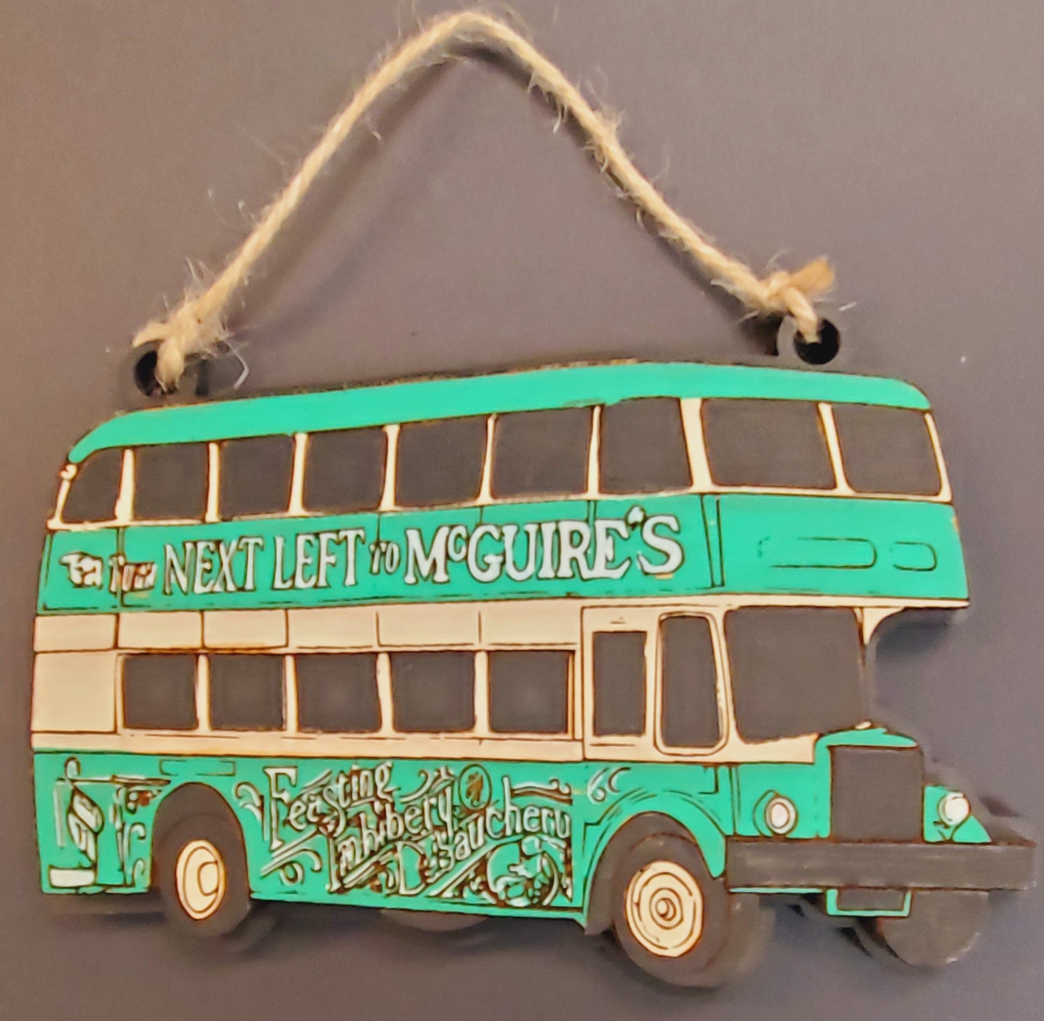 McGuires Bus Wooden Sign