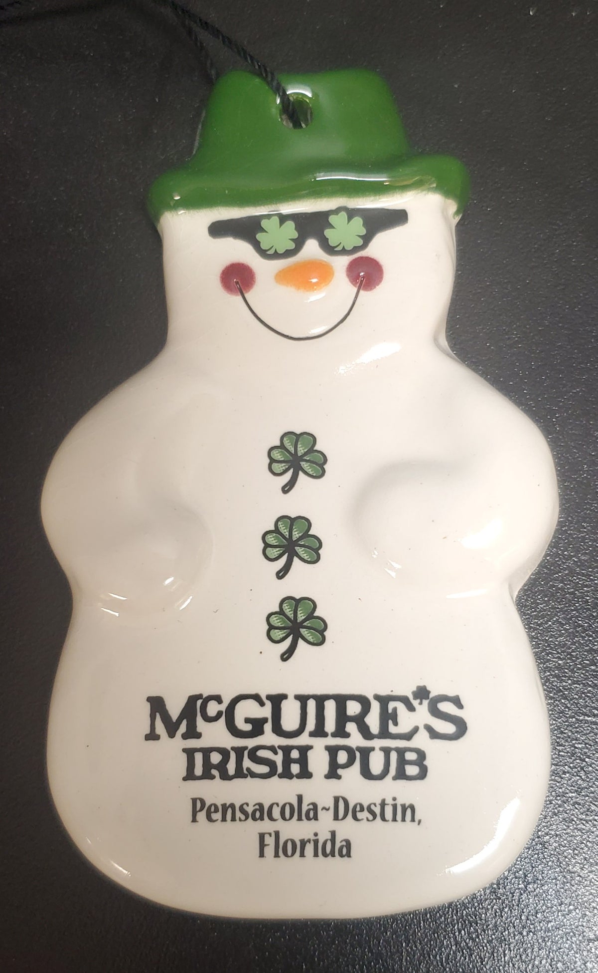 Irish Snowman with Shamrock Ornament